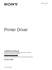 Sony UP-D711MD Installationsanleitung