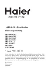 Haier HRF-663DTA2-Serie Bedienungsanleitung