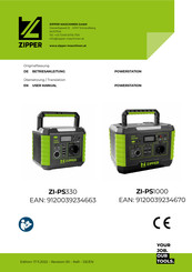 Zipper Maschinen ZI-PS1000 Betriebsanleitung