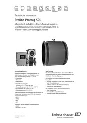 Endress+Hauser Proline Promag 50L Technische Information