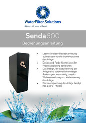 WaterFilter.Solutions Senda600 Bedienungsanleitung