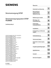 Siemens SITOP PSU8600 DC 24 V/20 A 6EP3436-8SB00-2AY0 Gerätehandbuch