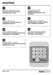 King gates DIGYPAD Installierungs- Und Gebrauchsanweisung