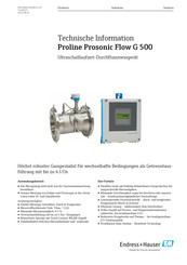 Endress+Hauser Proline Prosonic Flow G 500 Technische Information