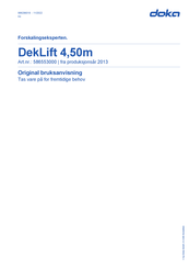Doka DekLift 4,50m Originalbetriebsanleitung