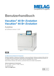 Melag Vacuklav 40 B+ Evolution Benutzerhandbuch