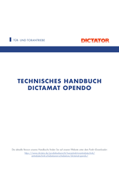 Dictator DICTAMAT OPENDO Technisches Handbuch