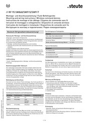 steute RF 95 SW917 Montage- Und Anschlussanleitung