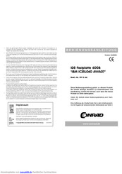Conrad IBM IC35L060 AVVA07 Bedienungsanleitung