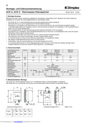 Dimplex ACK U Montage- Und Gebrauchsanweisung