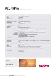 Sanyo PLV-WF10 Technisches Handbuch