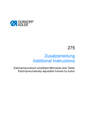 Dürkopp Adler 275 Zusartzanleitung