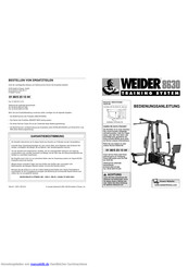 Weider 8630 WEEVSY52000 Bedienungsanleitung