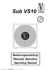 Voice Systems Sub VS10 Bedienungsanleitung
