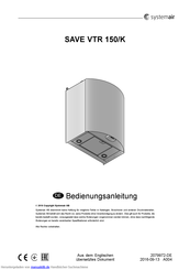 SystemAir SAVE VTR 150/K Bedienungsanleitung