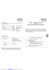 Geba Tronic DC2 S Montage- Und Bedienungsanleitung