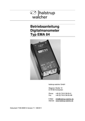 Halstrup Walcher EMA 84 Betriebsanleitung