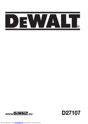 DeWalt D27107 Anweisungen