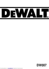 DeWalt DW007KH Anweisungen