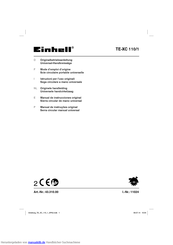 Einhell TE-XC 110/1 Originalbetriebsanleitung