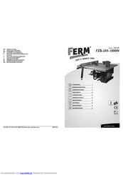 Ferm FZB-205-1000N Bedienungsanleitung