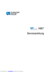 Dürkopp Adler H867 Serviceanleitung