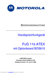 Motorola FUG 11B ATEX Bedienungsanleitung