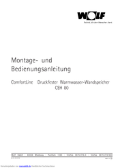 Wolf CEH 8 Bedienungsanleitung