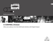 Behringer U-Control UCA222 Bedienungsanleitung