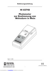 Hanna Instruments HI 83748 Bedienungsanleitung