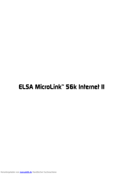 ELSA MicroLinkTM 56k Internet II Bedienungsanleitung