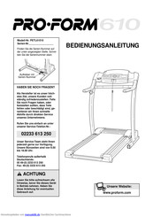 ProForm PETL61010 Bedienungsanleitung