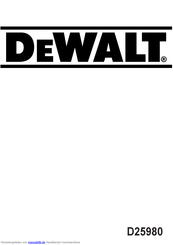 DeWalt D25980 Anleitung
