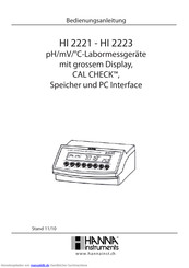Hanna Instruments HI 2221 Bedienungsanleitung