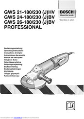 Bosch GWS 21-180 HV PROFESSIONAL Bedienungsanleitung