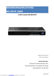 B&S BS HDVR 10804 Bedienungsanleitung