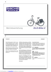Sachs Bikes ELECTRA de luxe 2010 Betriebsanleitung