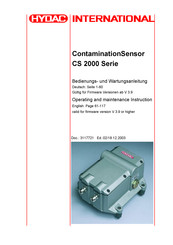 Hydac CS 2000 Serie Bedienungs- Und Wartungsanleitung