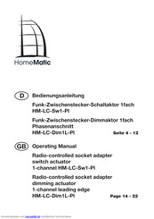 HomeMatic HM-LC-Sw1-Pl Bedienungsanleitung
