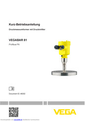 Vega VEGABAR 81 Kurz- Betriebsanleitung