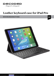 Decoded Leather keyboard case for iPad Pro Bedienungsanleitung