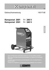 Kemppi Kempomat 2501 Gebrauchsanweisung
