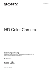 Sony HXC-D70 Bedienungsanleitung
