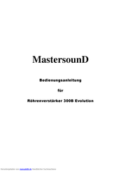 MasterSound 300B Evolution Bedienungsanleitung