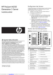 HP ProLiant ML150 Installationsanleitung
