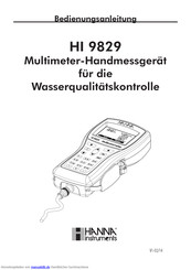 Hanna Instruments HI 9829 Bedienungsanleitung