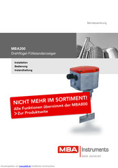 MBA instruments MBA230 Bedienungsanleitung