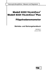 TSI Incorporated 8324 VelociCalc Plus Betriebs- Und Wartungshandbuch