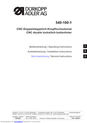 Dürkopp Adler 540-100-1 Bedienanleitung