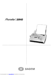 Sagem Phonefax 2840 Bedienungsanleitung